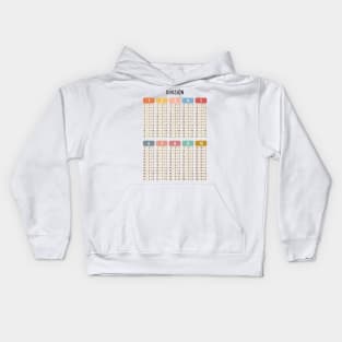 Math Division Table in Muted Boho Rainbow Colors for Kids Kids Hoodie